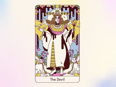 The Devil (XV) abstract art character design drawing illustration line art tarot tarot cards
