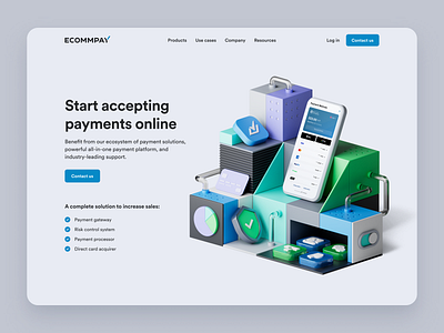 Ecommpay Hero 3d design redesign ui ux web webdesign website