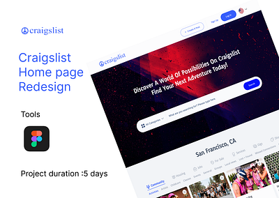 craiglist redesign branding homepage product design redesign ui ux