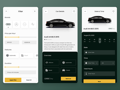 Vroom - Car rental platform app car product design rental ui ux