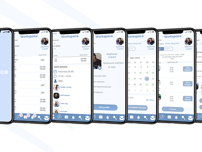 Workspace - Staff Schedule App appdesign schedulingapp staffapp ui uidesign workapp