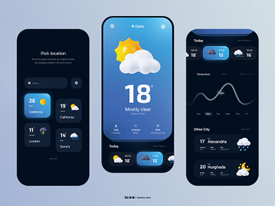 Weather UI concept app designconcept minimalistdesign online shopping mobile app productdesign ui ux weatherapp