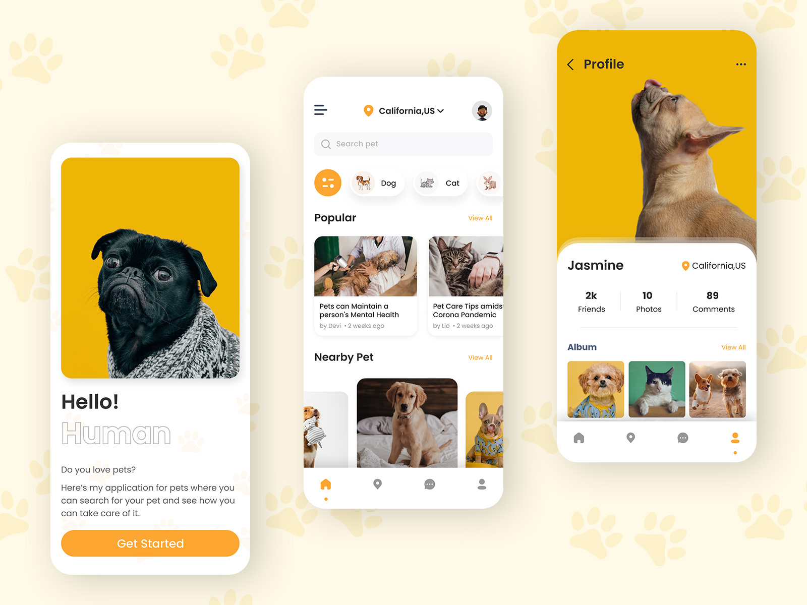 Pet Care App Design by Meet Soni on Dribbble