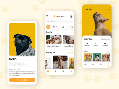 Pet Care App Design app app design app ui design dog mobile app mobile app design pet pet care pet care app ui ui designer ux