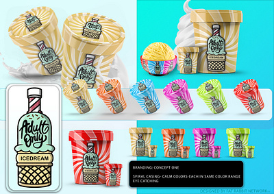 Adult Only, The real Icedream branding graphic design illustration logo package