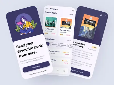 E-book App 📚 agileinfoways app design ebook reading ui user interface ux