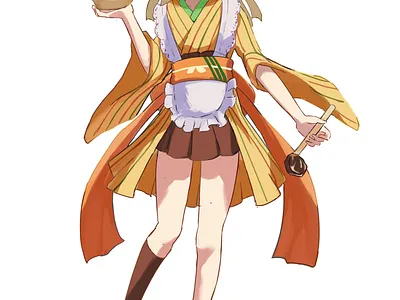 Personification of "Houtou", a local dish of Yamanashi illustraion