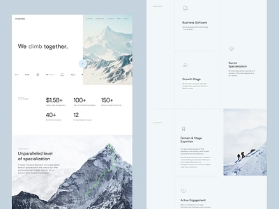 PeakSpan — Website animation blue business capital clean climb climbing corporate green growth hiking landing lp mountains peakspan stakeholder ui ux website white