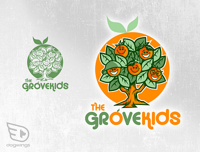 Kid ministry logos chipdavid dogwings drawing grove illustration kid kids ministry logo oranges vector