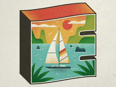 Explore 36daysoftype adobe blue design digitalart e explore illustration illustrator landscape lettering muti noise sailboat sea sun texture typography typographydeisgn vector