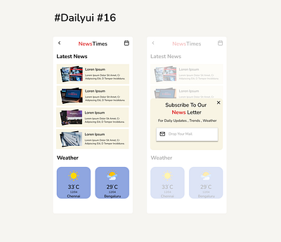 #dailyui #16 news popup screen dailyui figma logo news popup screen trending ui ux