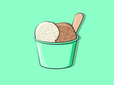 Ice Cream Pot chocolate food graphic design ice cream illustration vanilla vector vector art vector illustration