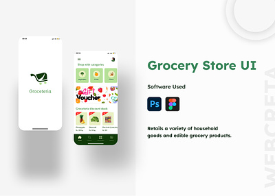 Groceteria - App Mockup UI app branding design ecommerce graphic design grocery product ui uidesign uiux ux website