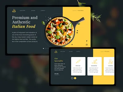 Italian restaurant webpage design ui