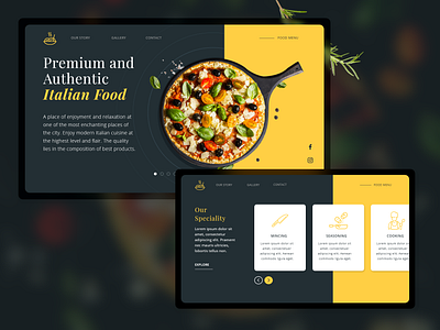 Italian restaurant webpage design ui