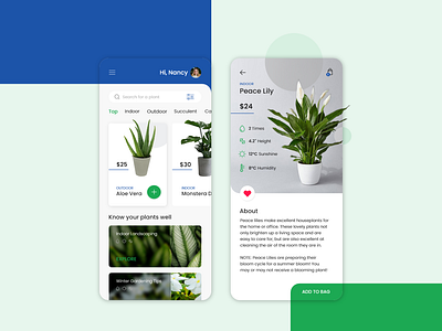 Plant UI app app design elegant ui