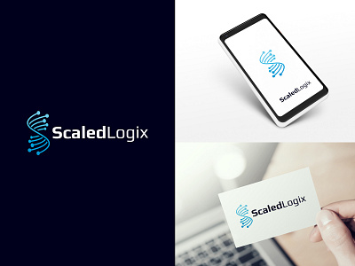 Scaled Logix - Software Company Logo app application brand identity branding creative design development graphic graphic design illustration logo management marketing mobile software technology ui vector