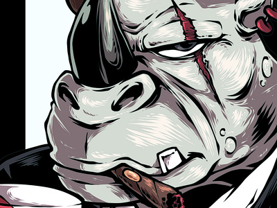 Rhino Mafia animation cartoon classic fit custom design design graphic design illustration mafia rhino
