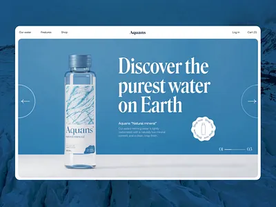 Water Brand Website Interactions 3d animation branding design drink brand ecommerce graphic design interaction design interface marketing motion graphics scroll ui user experience ux water web design web marketing web page website