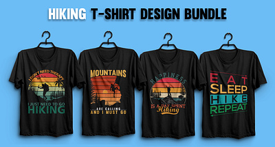 Hiking T-shirt Design Bundle design fashion graphic design hiker hiking illustraor illustration mountains t shirt typography