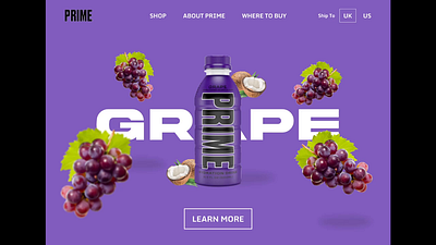 PRIME Hydration Drink by Logan Paul x KSI Landing Page Design branding design exommerce graphic design landing page prototype prototyping ui uidesign uiuxdesign ux