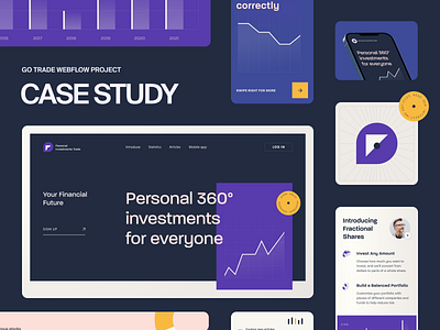 Go Trade Case Study animation case study css design development front end halo lab hero interface nocode product scroll service startup ui ux web webflow website