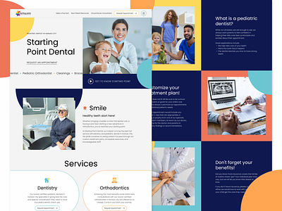 Pediatric Dentistry & Orthodontics - Web Design children colorful dental dentist dentistry graphic design home page kids pediatric playful shapes ui user experience ux web web design website website design