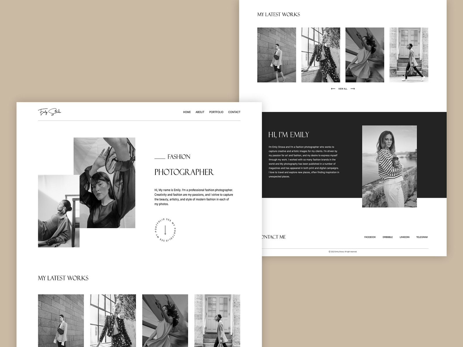 Fashion Photographer portfolio website design by Aisaa on Dribbble