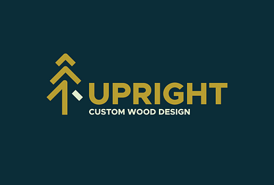 Upright Custom Wood Design Logo branding custom design icon logo lubbock texas wood