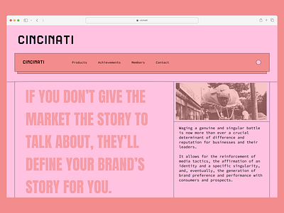 CINCINATI (Blog design) blog culture design landing page socia media ui uiux ux web design