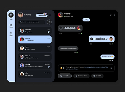 Chat Web App | AI Tools UI Concept ai app chat dark mode dashboard message messenger ui video web web design