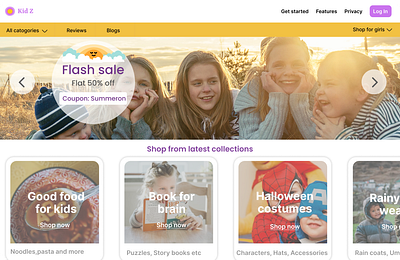 "An e-commerce website that sells kid's product" app communication tool design figma hifi illustration logo ui userinterface uxui
