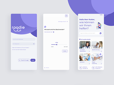 Roodie Health App app doctor healthcare hospital ui ux