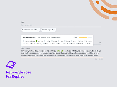 Keyword-Score Component component grammarly keyword score spellcheck uberall