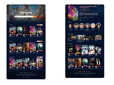 Movie website React Js app design material movie web app movie web application reactjs responsive sass ui ux web design