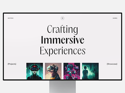 Neoteric Landing Page creative design gird home home page interaction design landing page layout minimalist modern studio typography ui ui design uiux user interface web web design webpage website