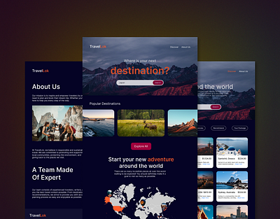 TravelLok Website design illustration ui ux