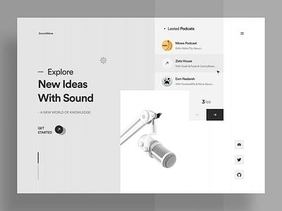 SoundWave - Podcast Platform Landing UI audio conversation design hero home page interview landing live minimal music podcast radio sound spotify saas startup streaming trend ui web design website