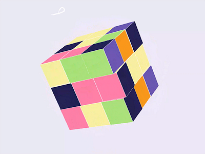 Rubiks Cube animation clean colour cube design flat gif graphic design illustration minimal rubiks spin sticker vector