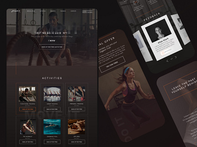 PUMP IT - Sports Club Landing Page branding landing page ui ux uxui design