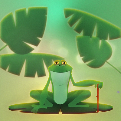 Old Frog animated animation duik frog graphic design green illustration jump motion motion graphics motiondesign rig