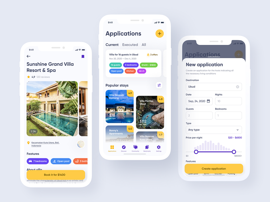 Booking Service Mobile App design: iOS Android ux ui designer by ...