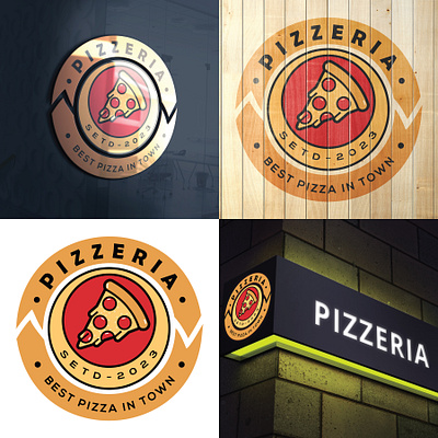 Pizza Logo branding branding logo company logo crative logo design graphic design icon logo illustration logo logo design muckup pizza logo pizza type logo printrady typography vector