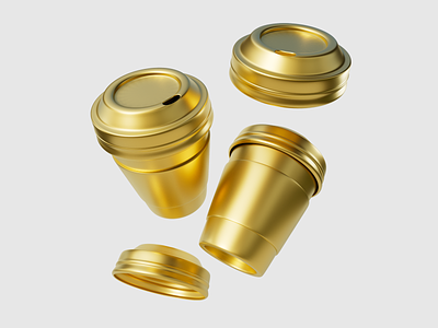 Iconic Golden Coffee 3d coffee design freepik gold icon