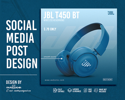 Gadget social media post design advertising banner branding design facebook gadget headphone instagram jbl media post social