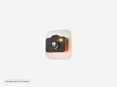 iOS Camera 3D App Icon 3d apple blender camera concept icon illustration ios ui