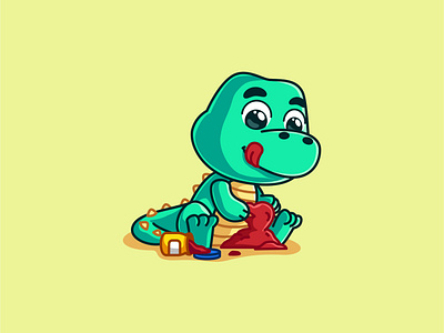 Rex and Clay character clay cute design dino illustration kawaii mascot rex store tyrannosaurus vector