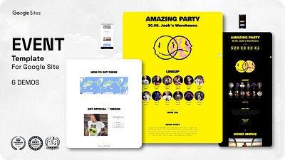 One-Page Google Site Template For Events & Festivals aestetic google sites template google sites music google sites template premium google sites template