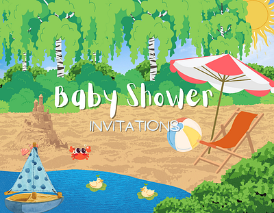 Baby shower invitation baby baby shower baby shower invitation canva cute design figma graphic design illustration invitation kids