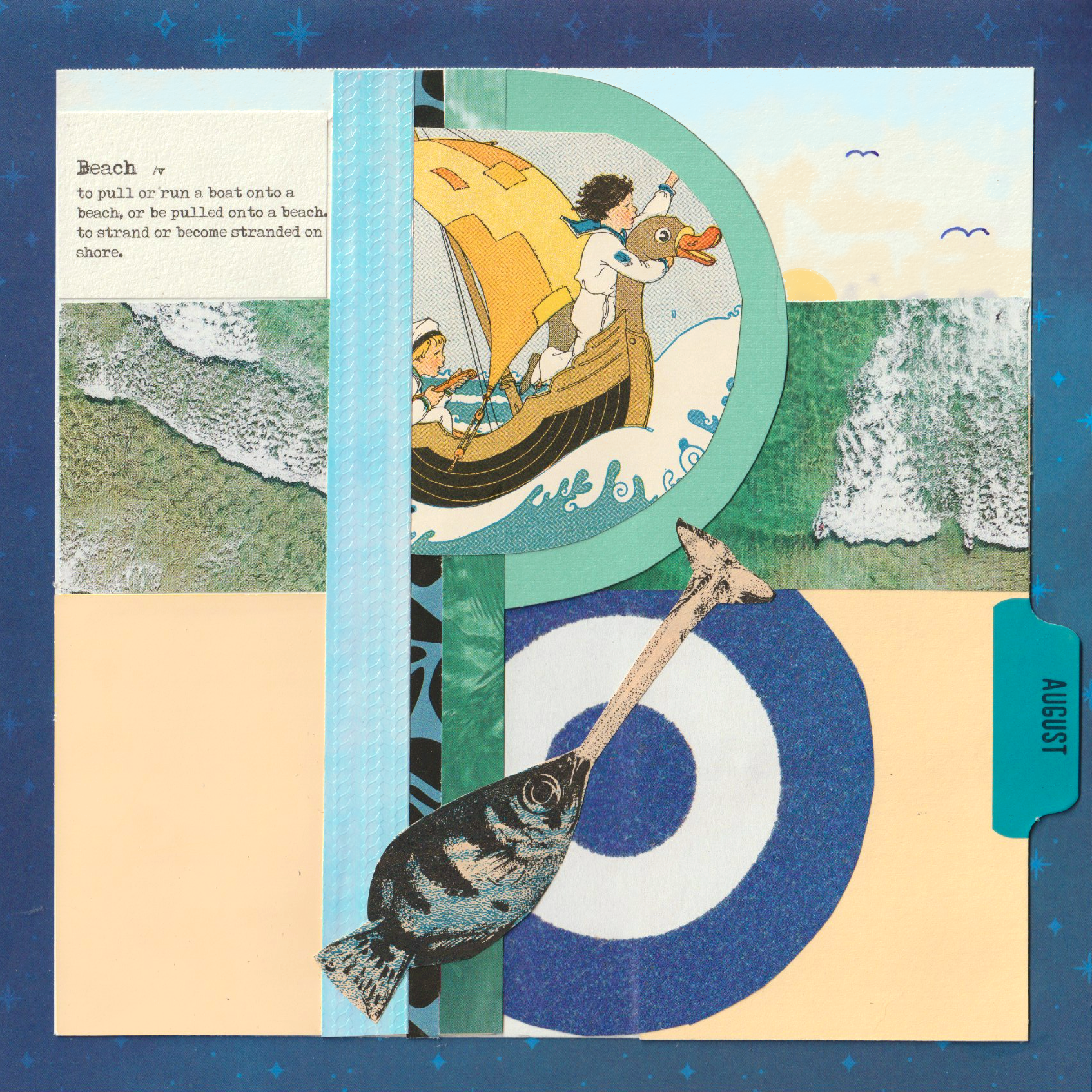 B -- Beach 🌊 36daysoftype b beach collage paper craft